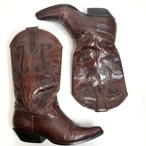 NINE WEST Vintage Cowboy Leather Boots 7.5 - Picture 13 of 13